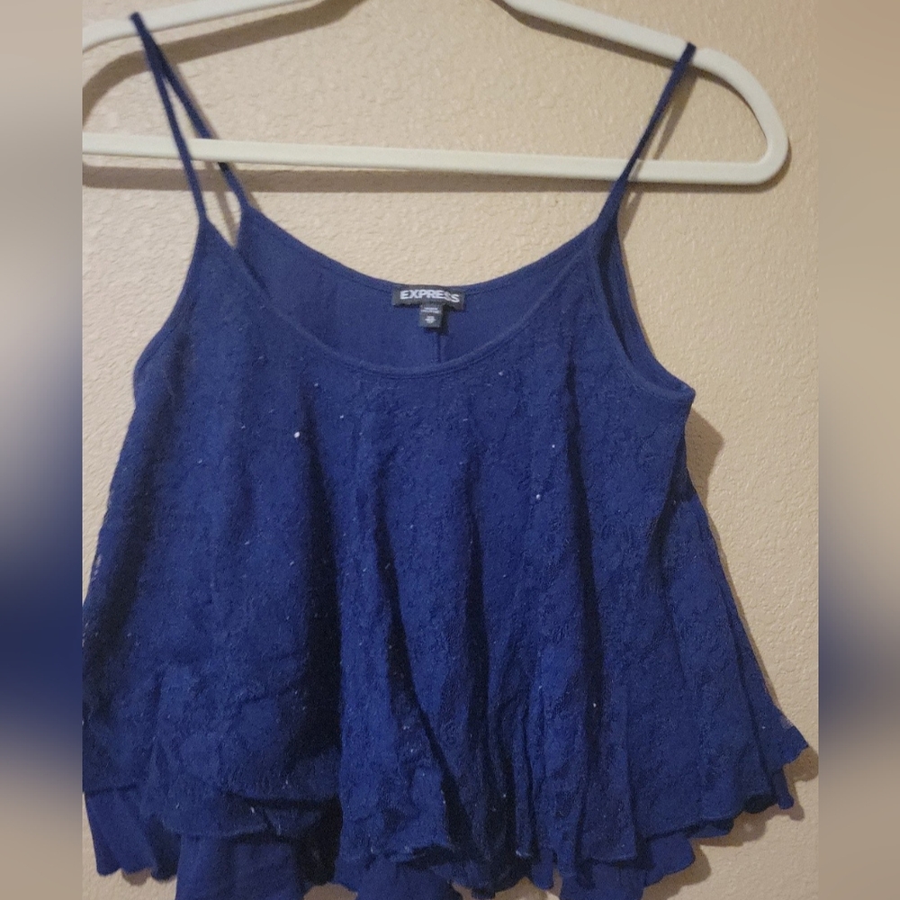 Women's xs navy blue flowy crop top